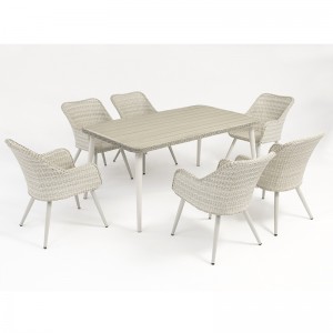 aluminium rotan tuinmeubilair set rechthoek tafel met 6 stoelen